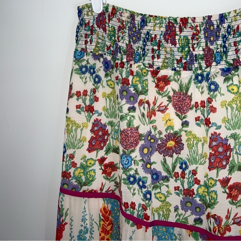 Anthropologie Lorraine Faaria Tiered Maxi Skirt Floral - Picture 8 of 16